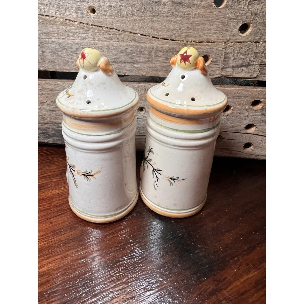 Arnart Creation Salt and Pepper Shakers Set Japan Vintage fruit Yellow Cream